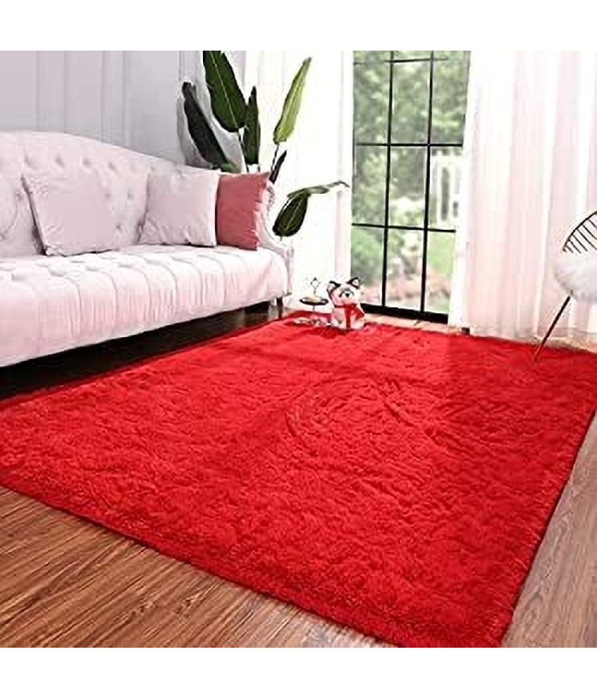     			ANABIA CARPET Red Polyester Carpet Plain Other Sizes Ft