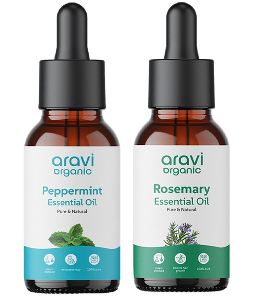     			Aravi Organic Pure Rosemary And Peppermint Essential Oil For Hair Growth & Skin Care (Pack of 2)