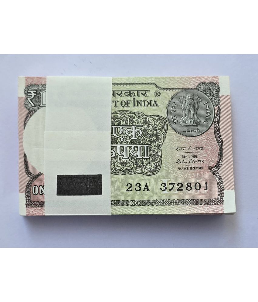     			Extreme Rare 1 Rupees 100 Pcs Serial Notes UNC Packet