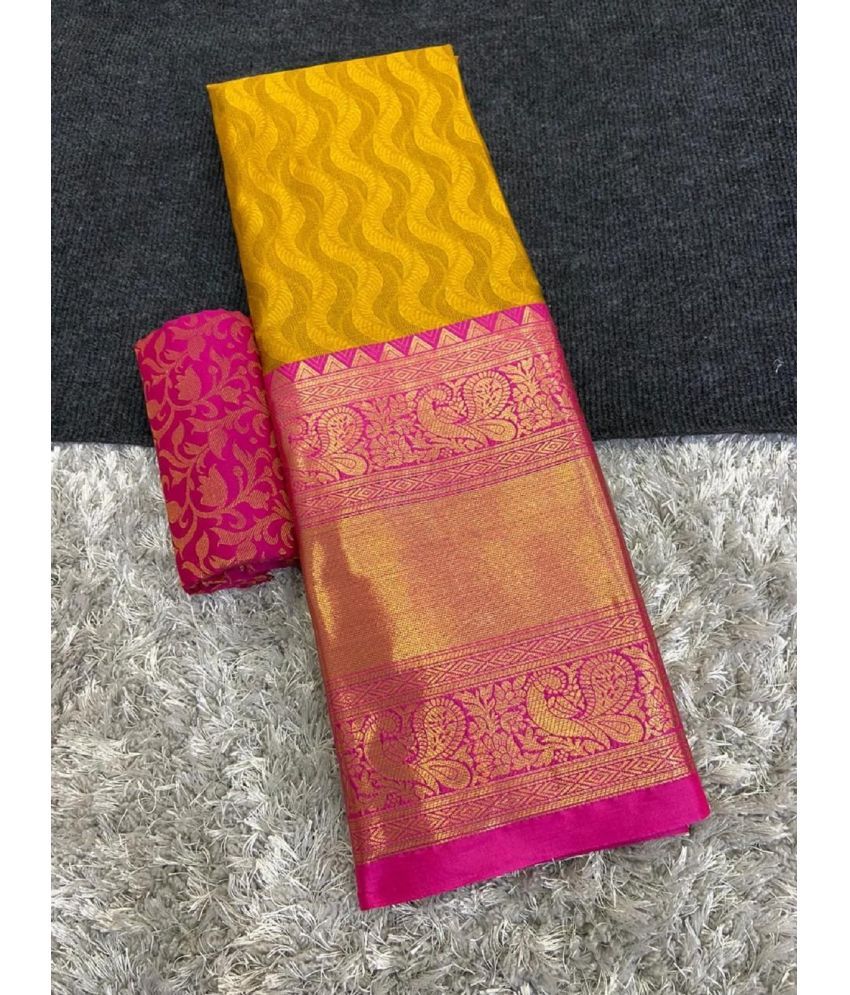     			KV Fashion Cotton Silk Embellished Saree With Blouse Piece ( Coral , Pack of 1 )