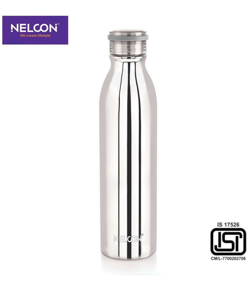     			Nelcon 1000ML STARK SLIVER Silver Stainless Steel Water Bottle 1000 mL ( Set of 1 )