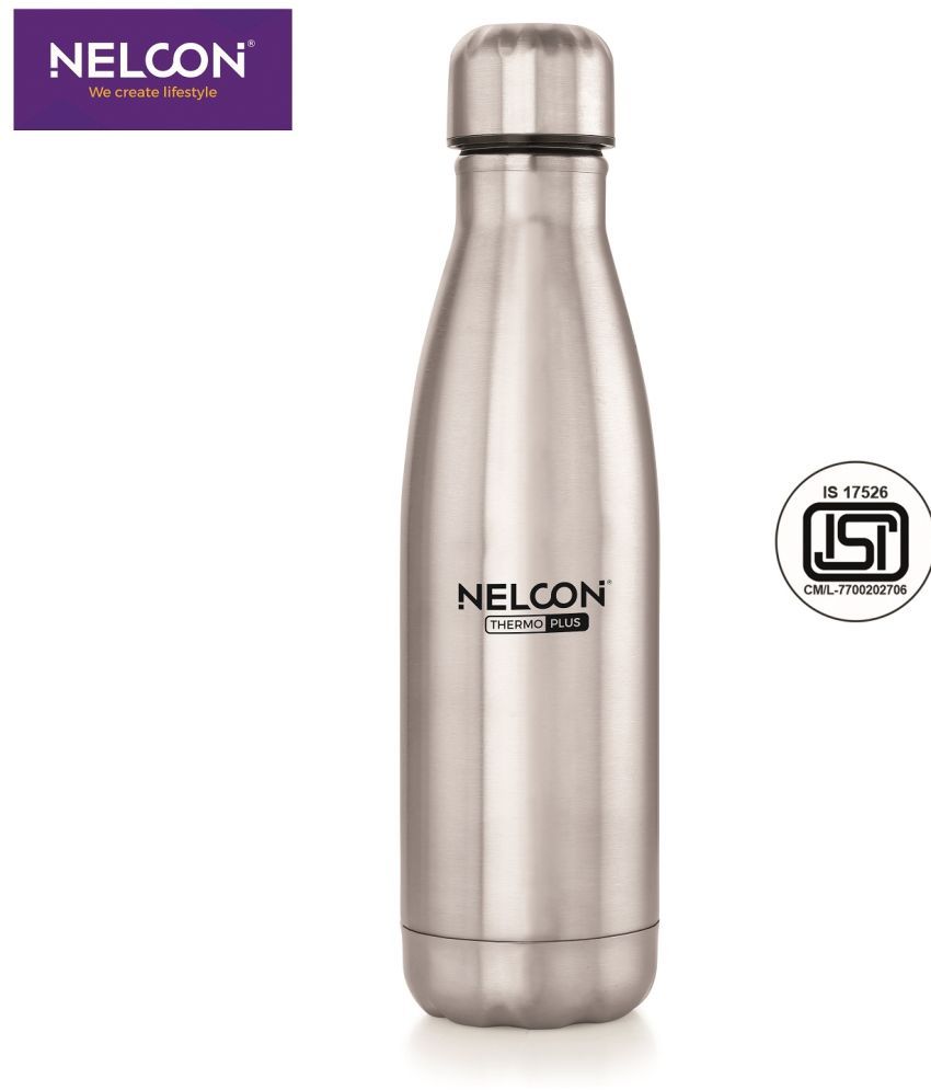     			Nelcon 500ML Cola Silver Stainless Steel Cola Water Bottle 500 mL ( Set of 1 )