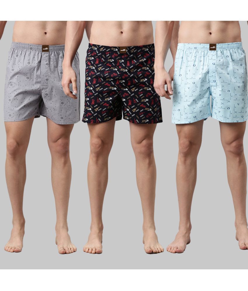     			broon Pack of 3 Cotton Boxers For Men's ( Grey Melange )