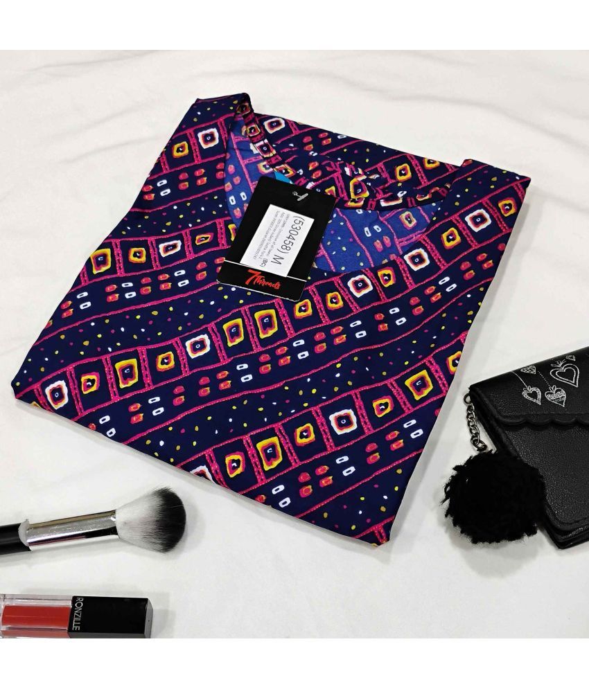     			Ethnicbasket Pack of 1 Crepe Printed Straight Women's Kurti - ( Multicoloured )