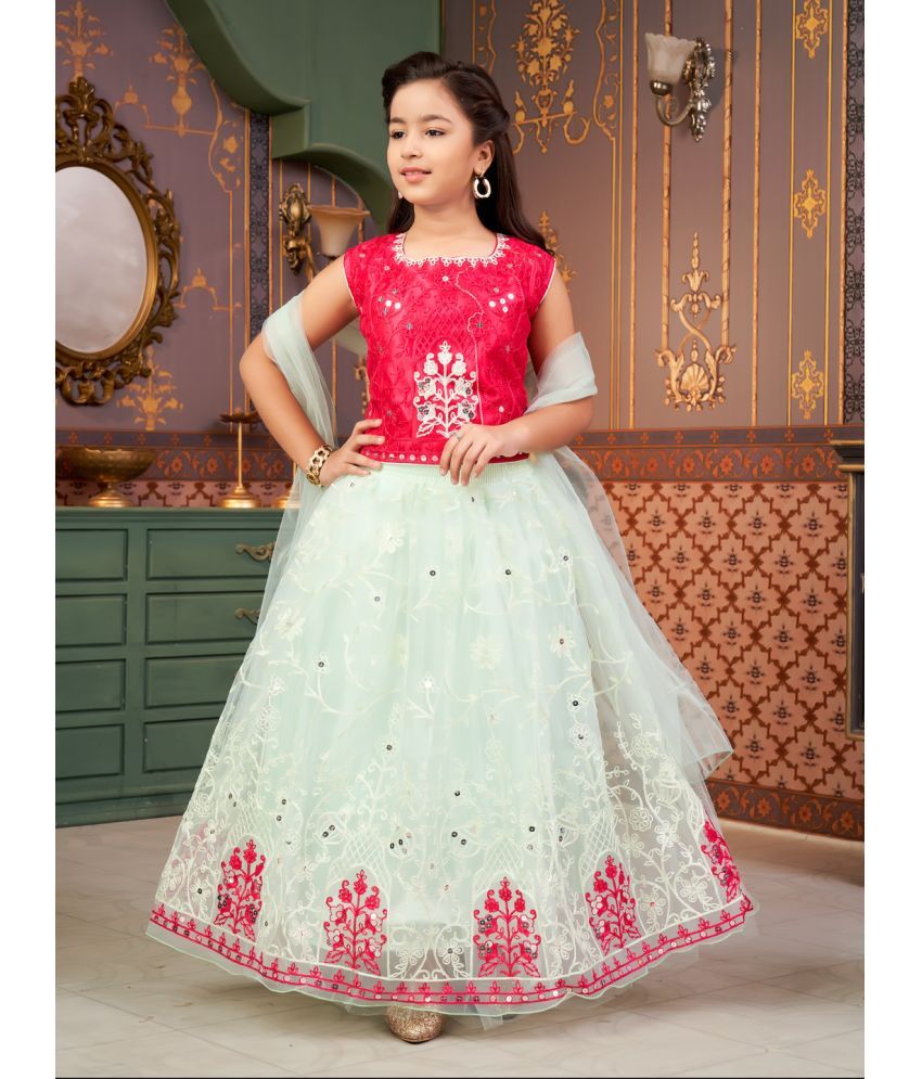     			Aarika Net Lehenga Choli Set For Girls ( Pack of 1 , Pink )