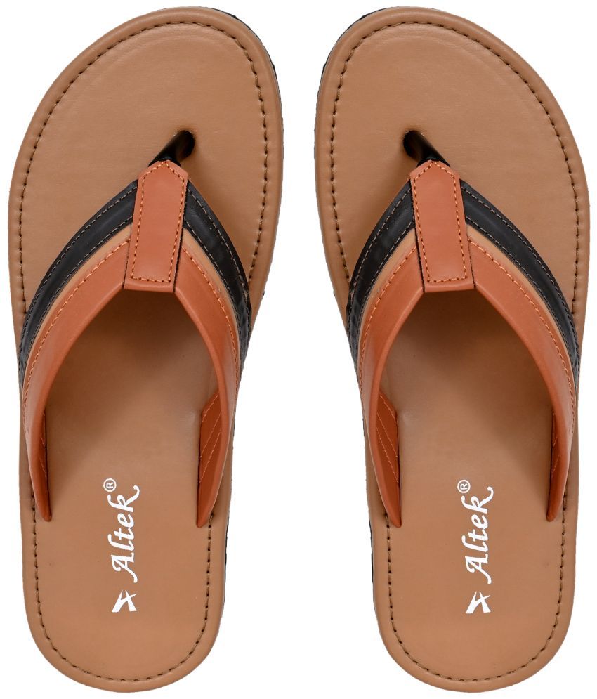     			Altek Tan Men's Thong Flip Flop