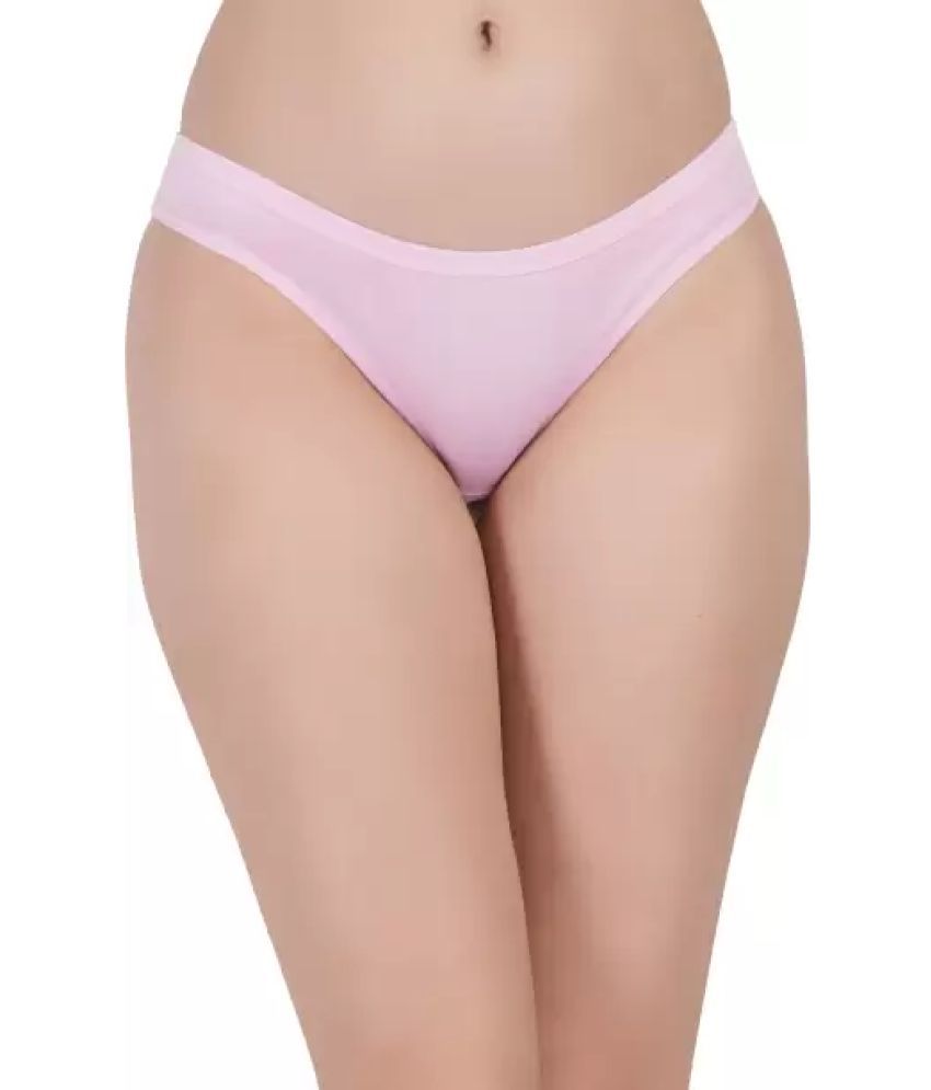     			Bebron Pack of 1 Cotton Lycra Thongs For Women ( Pink )