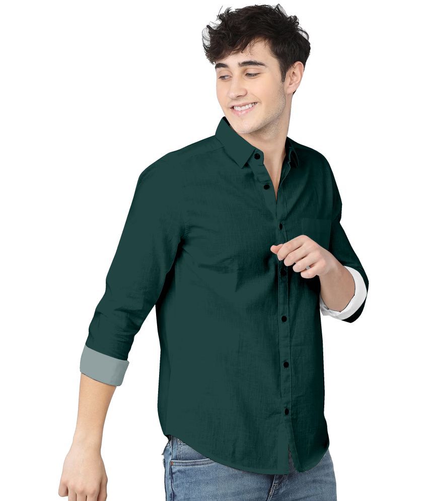     			HASINI FASHION Cotton Blend Regular Fit Full Sleeves Men's Formal Shirt - Green ( Pack of 1 )