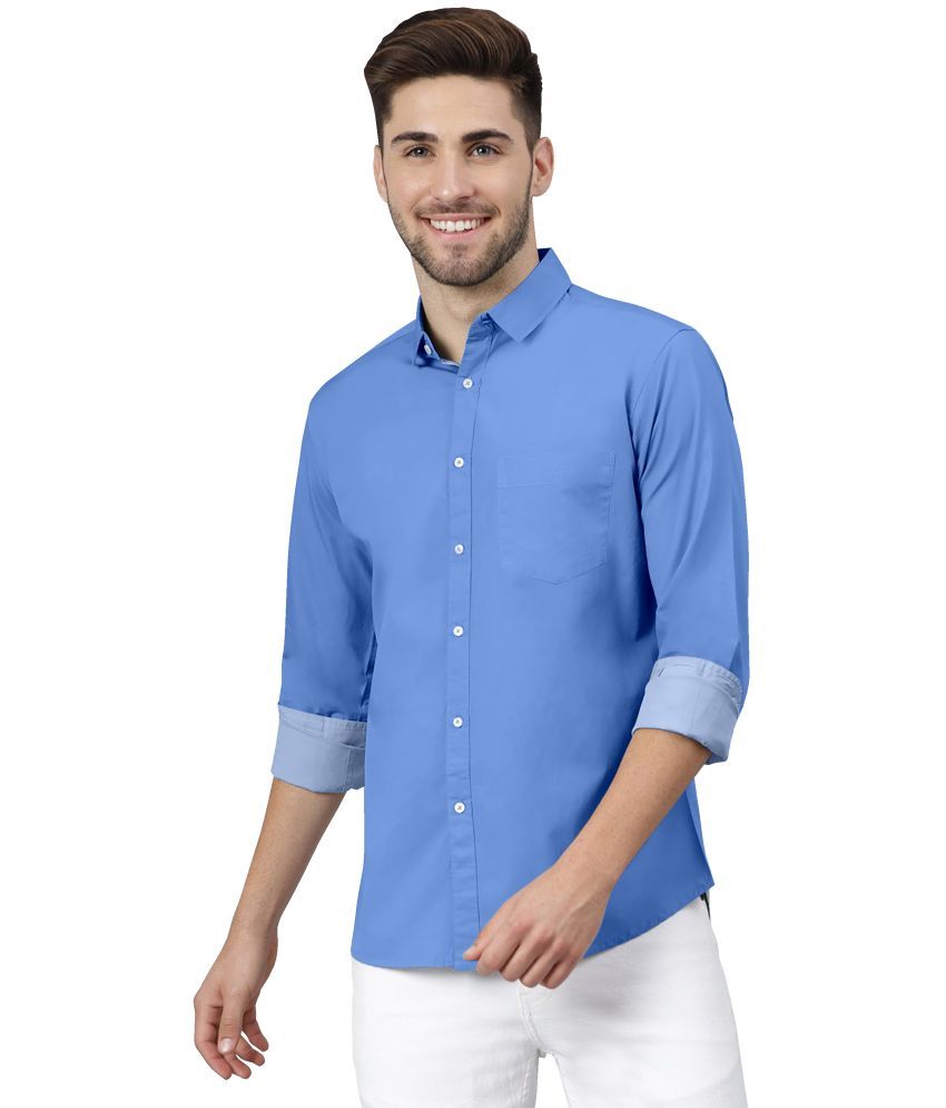     			HASINI FASHION Cotton Blend Regular Fit Full Sleeves Men's Formal Shirt - Light Blue ( Pack of 1 )