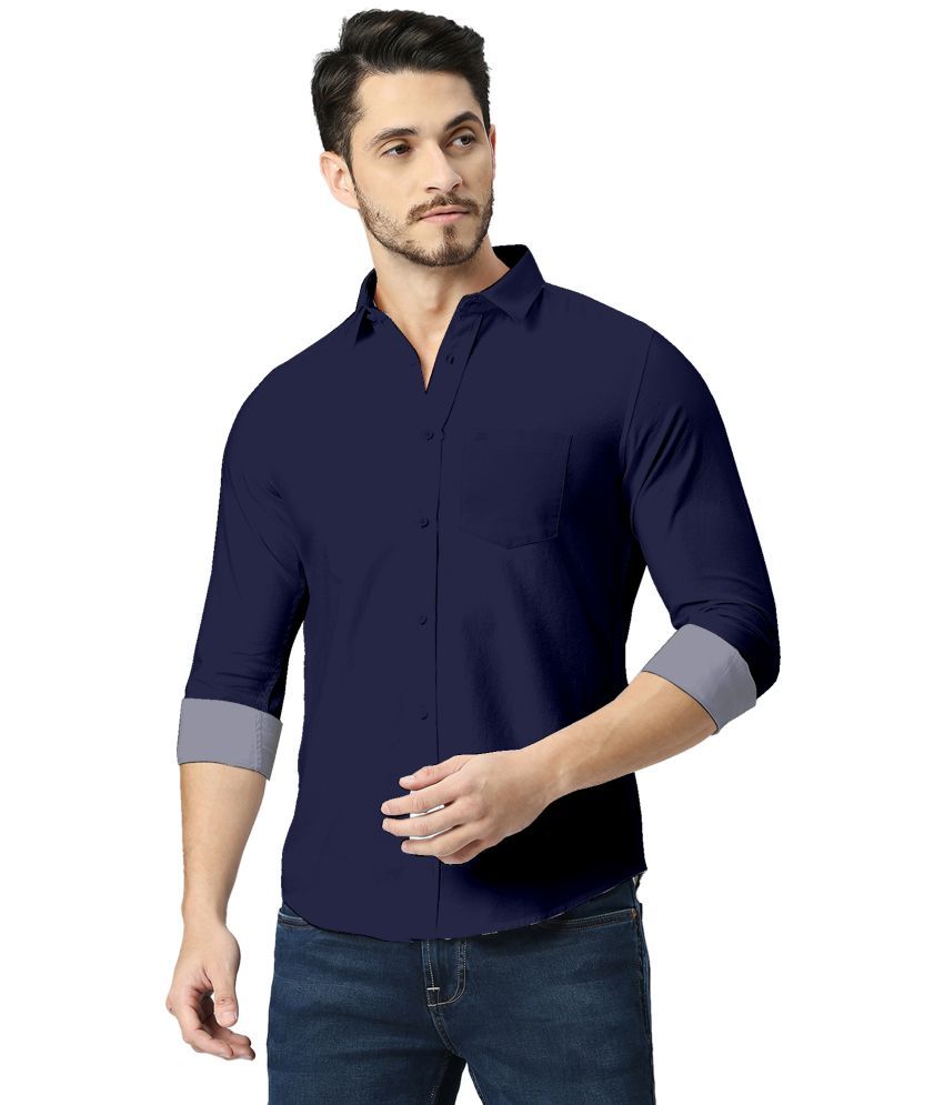     			HASINI FASHION Cotton Blend Regular Fit Full Sleeves Men's Formal Shirt - Blue ( Pack of 1 )