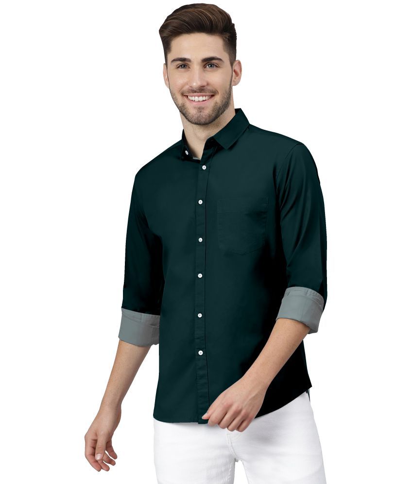     			HASINI FASHION Cotton Blend Regular Fit Full Sleeves Men's Formal Shirt - Green ( Pack of 1 )