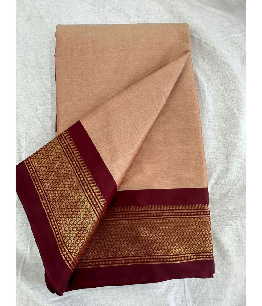     			KV Fashion Cotton Silk Embellished Saree With Blouse Piece ( Peach , Pack of 1 )