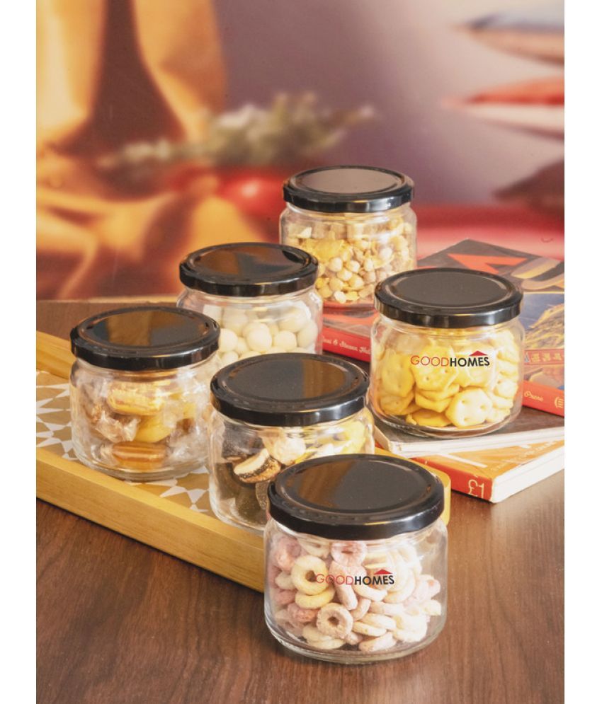     			GoodHomes Jar with Metal Lid Glass Transparent Food Container ( Set of 1 )