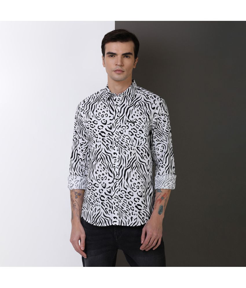     			INDOCOTTON 100% Cotton Slim Fit Printed Full Sleeves Men's Casual Shirt - Black ( Pack of 1 )