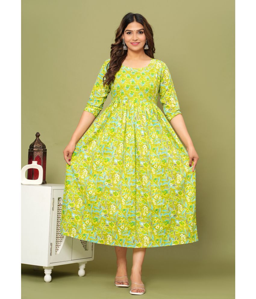     			Nitvan Green Cotton Maternity Kurta