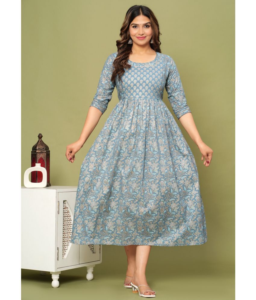     			Nitvan Grey Cotton Maternity Kurta