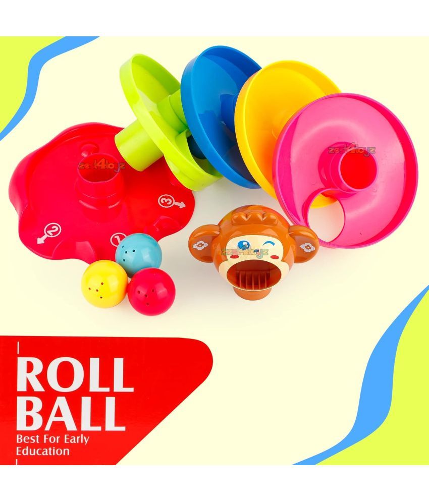     			Stysol Educational Toys Stack Drop and Go Ball Ramp 3 Spinning Toy Roll Ball 5 Layer Ball Drop and Roll Swirling Tower for Baby and Toddler Development