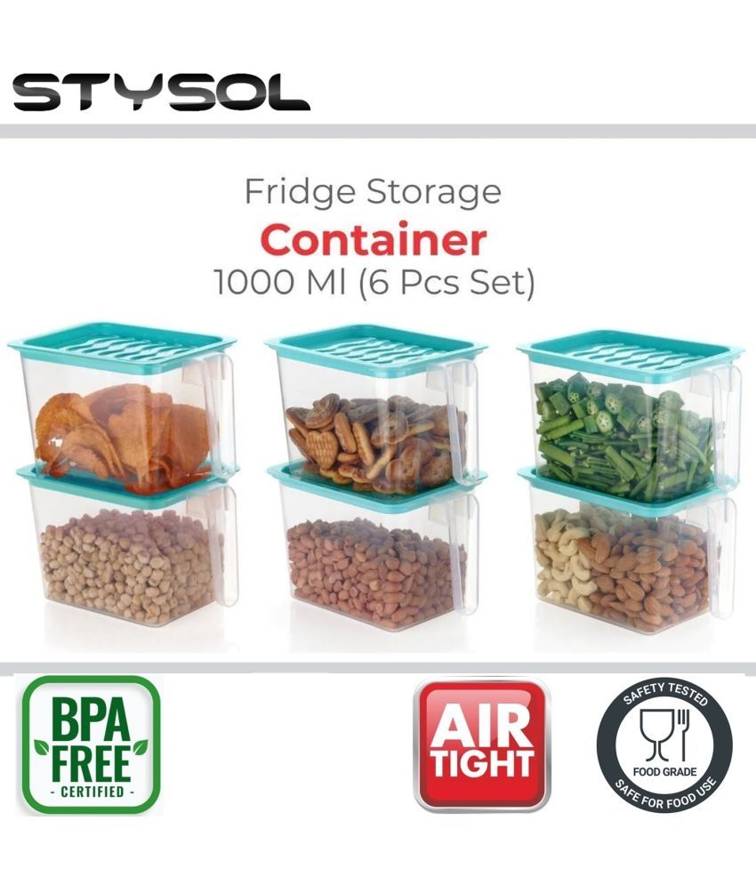     			Stysol Fridge Container Plastic Multicolor Multi-Purpose Container ( Set of 6 )