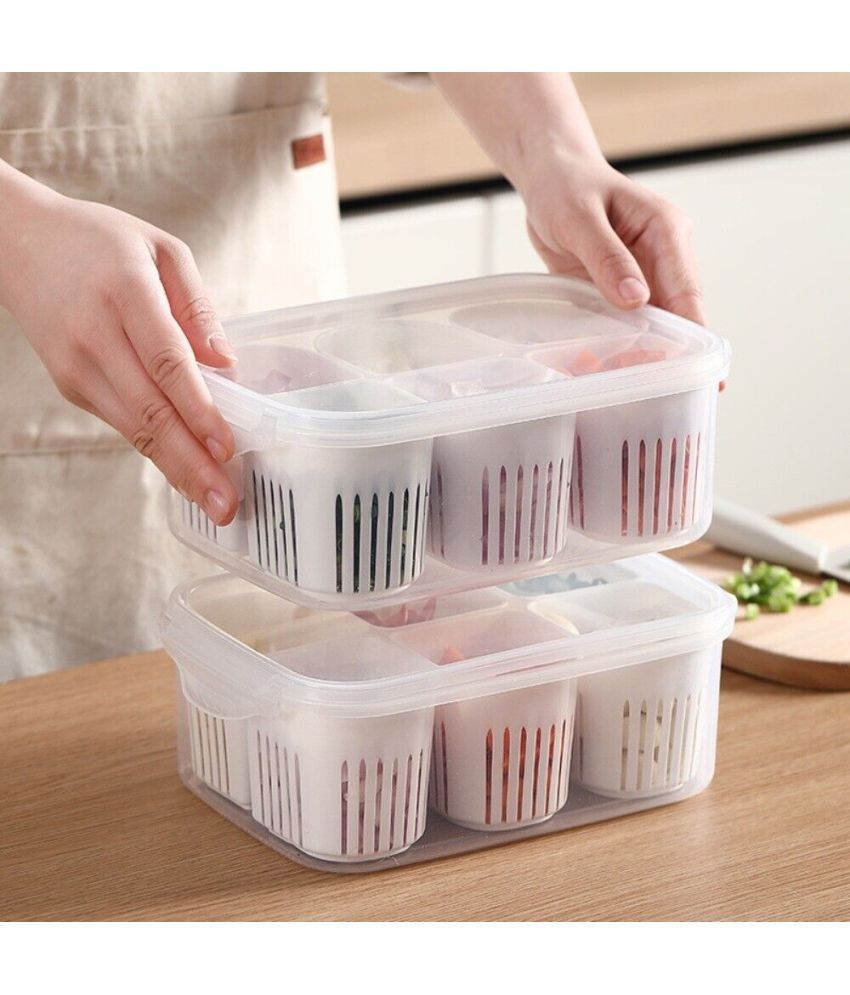     			Stysol Fridge Container Plastic White Multi-Purpose Container ( Set of 1 )