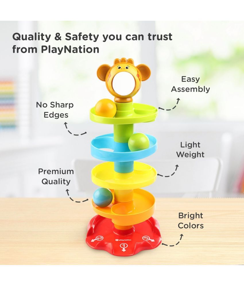     			Stysol Roll Ball Colorful 5 Layer Plastic Stack, Drop and Go Ball Drop and Roll Swirling Tower Ramp Development Educational Toys for Baby and Toddler