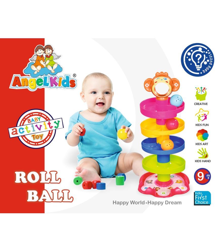     			Stysol Roll Ball Drop and Roll Swirling Tower Toy for Kids Baby Toddler | 3 Puzzle Rattle Balls BPA free Non Toxic Material| Stacking Toy for Kids Ages 3+: Best birthday return gift (Roll Ball for Kids)