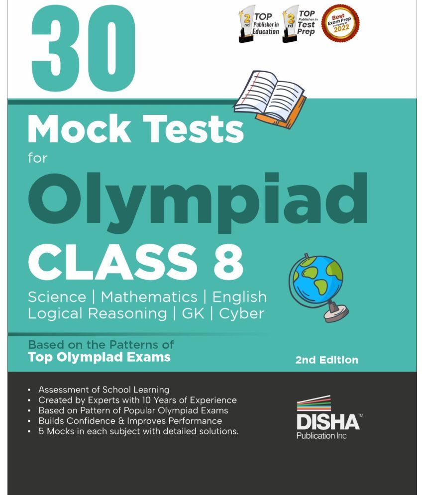     			30 Mock Test Series for Olympiads Class 8 Science, Mathematics, English, Logical Reasoning, GK/ Social & Cyber 2nd Edition