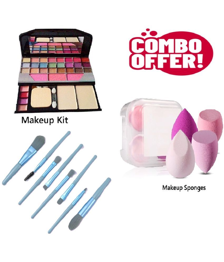     			Colorstock Makeup Kit ( 82 Makeup Combo of 3(Makeup Kit,8 Blue Makeup Brush, 4spong Box) )