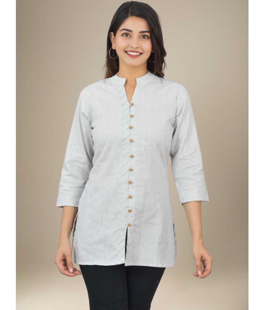     			Dgsm Craft Pack of 1 Cotton Solid Straight Women's Kurti - ( Grey )