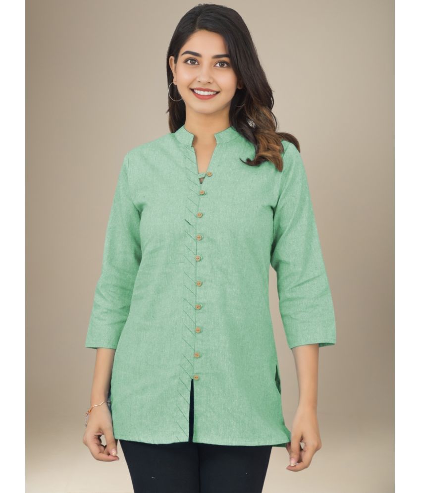     			Dgsm Craft Pack of 1 Cotton Solid Straight Women's Kurti - ( Green )