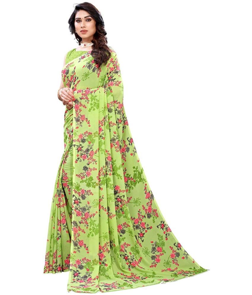     			Nandini Creation Georgette Printed Saree With Blouse Piece ( Multicolor , Pack of 1 )