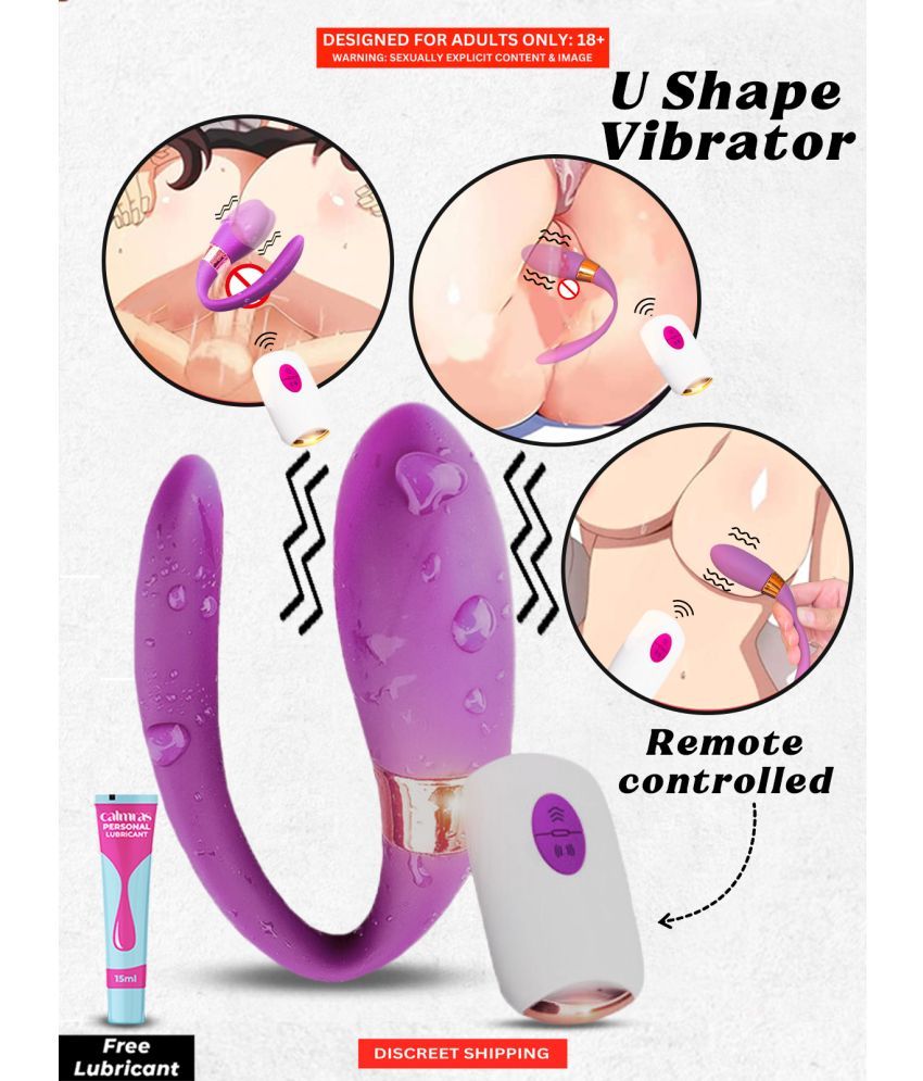     			Perfect Travel Companion-U-Shaped Wearable Mini Wireless Remote Control 7 Vibration Modes USB Charging Waterproof Portable Vitality Toy For Women + Free Lubricant