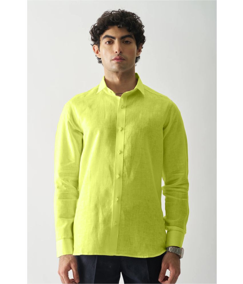     			VERTUSY Linen Regular Fit Solids Full Sleeves Men's Casual Shirt - Lime Green ( Pack of 1 )