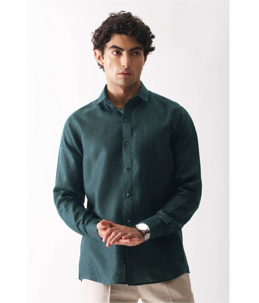     			VERTUSY Linen Regular Fit Solids Full Sleeves Men's Casual Shirt - Teal ( Pack of 1 )