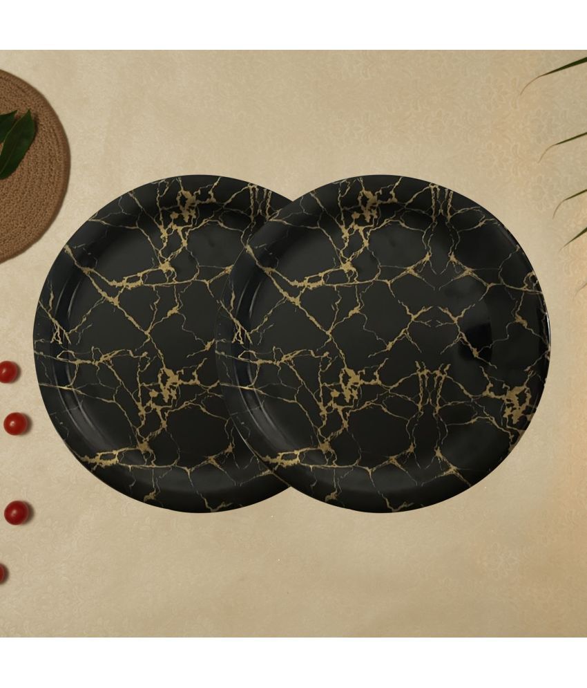     			ARIYA 2 Pcs Melamine Black Full Plate