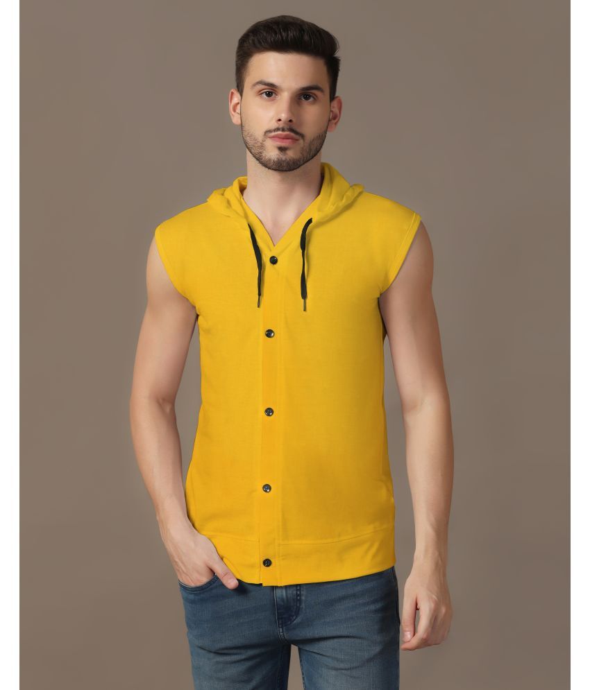     			Beyou Fashion Cotton Blend Regular Fit Solids Sleeveless Men's Casual Shirt - Yellow ( Pack of 1 )