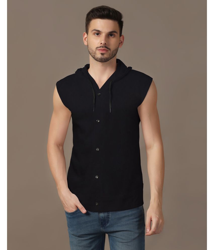     			Beyou Fashion Cotton Blend Regular Fit Solids Sleeveless Men's Casual Shirt - Black ( Pack of 1 )