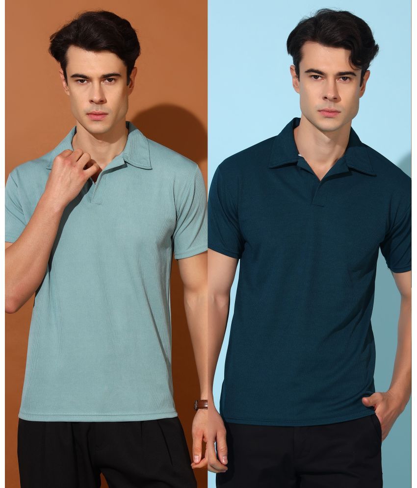     			Christy World Pack of 2 Polyester Regular Fit Solid Half Sleeves Men's Polo T Shirt ( Multicolor )