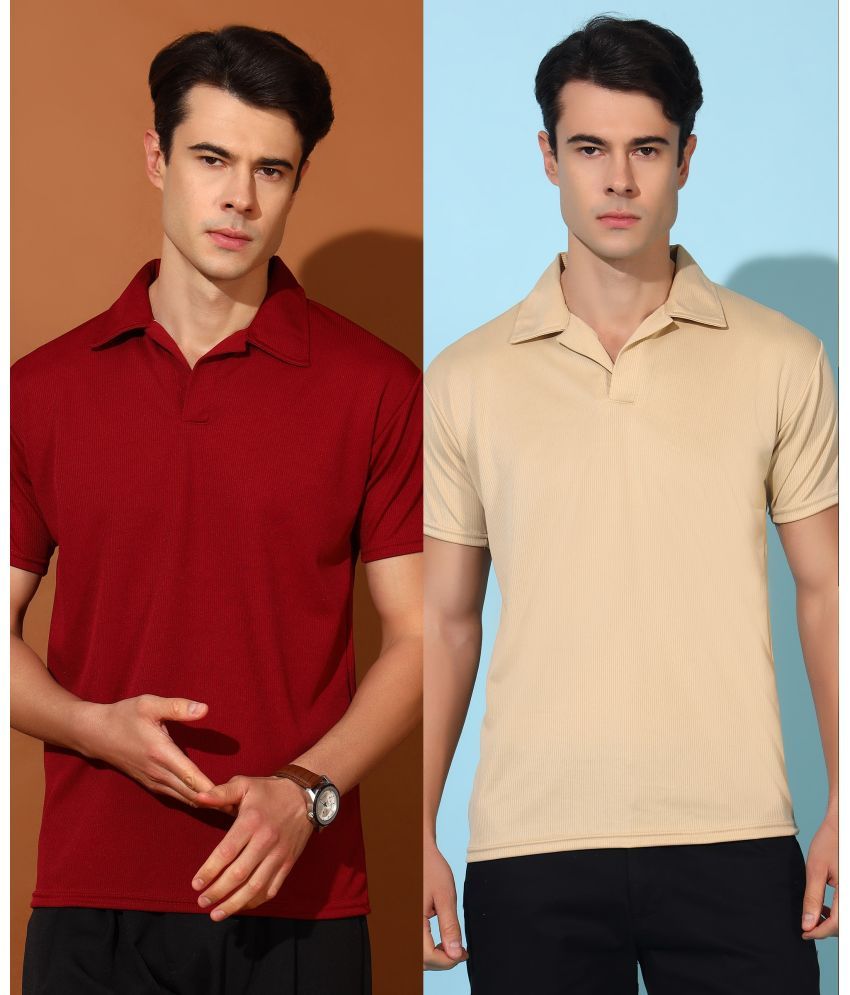     			Christy World Pack of 2 Polyester Regular Fit Solid Half Sleeves Men's Polo T Shirt ( Multicolor )