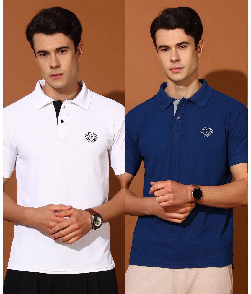     			Christy World Pack of 2 Polyester Regular Fit Solid Half Sleeves Men's Polo T Shirt ( Multicolor )