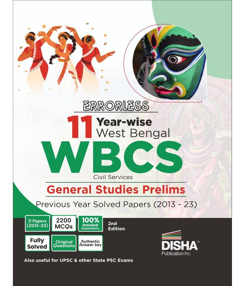     			Errorless 11 Year-wise West Bengal WBCS Civil Services General Studies Prelims Previous Year Solved Papers (2013 - 23) 2nd Edition | WBPSC