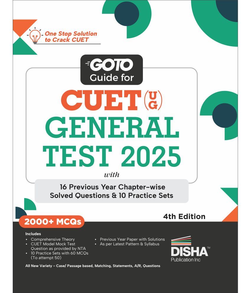     			Go To Guide for CUET (UG) General Test 2025 with 16 Previous Year Chapter-wise Solved Questions & 10 Practice Sets 4th Edition | PYQs & Practice Quest