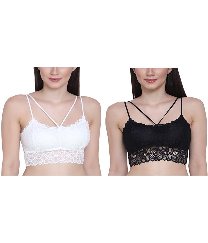     			Kamini Pack of 2 Lace Lightly Padded Bralette Bra For Women ( Multicolor11 )