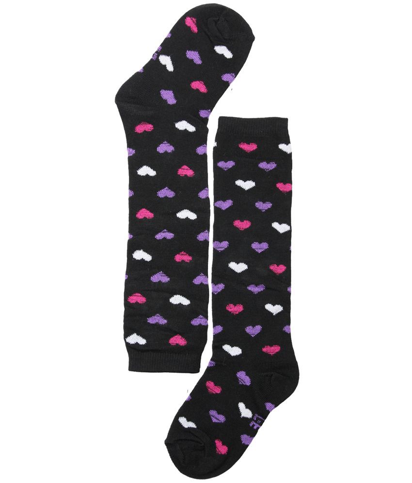     			Neska Moda Pack of 1 Baby Girls Cotton Full Length Socks ( Black )