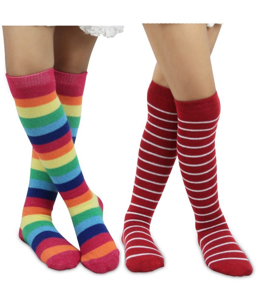     			Neska Moda Pack of 2 Unisex for Baby Cotton Full Length Socks ( Multi )