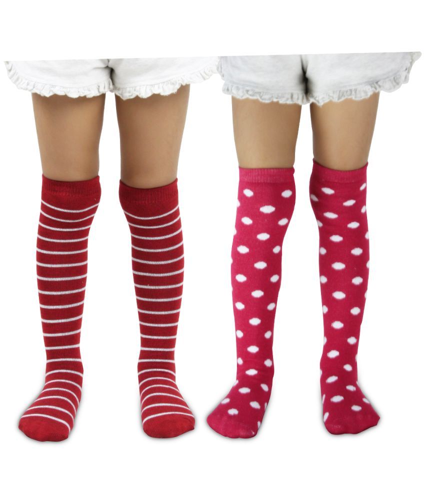     			Neska Moda Pack of 2 Unisex for Baby Cotton Full Length Socks ( Multi )