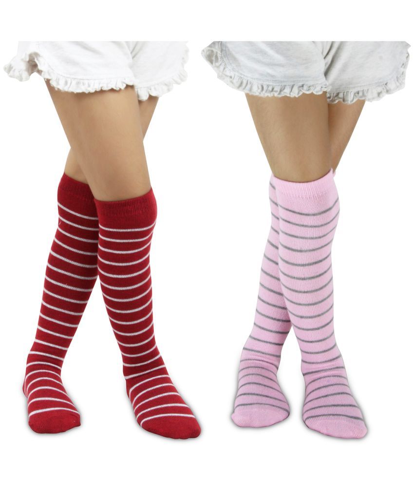     			Neska Moda Pack of 2 Unisex for Baby Cotton Full Length Socks ( Multi )