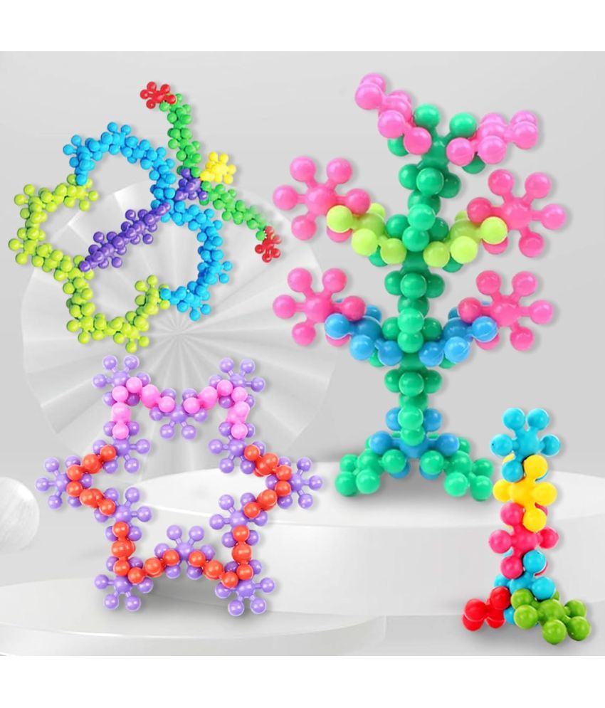     			Stysol 100pcs Plum Blossom 3D Flower Blocks DIY Interlocking Puzzle Plastic Construction Toys Educational Model All Packaged in Boxes