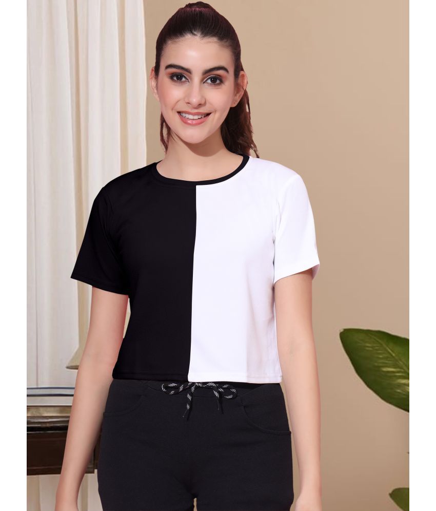     			DTR FASHION Black Cotton Blend Women's Crop Top ( Pack of 1 )