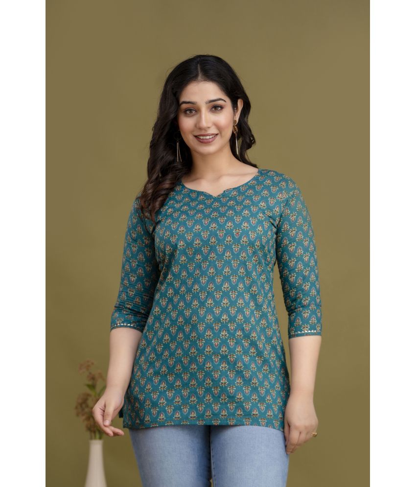     			Nitvan Green Cotton Women's Tunic ( Pack of 1 )