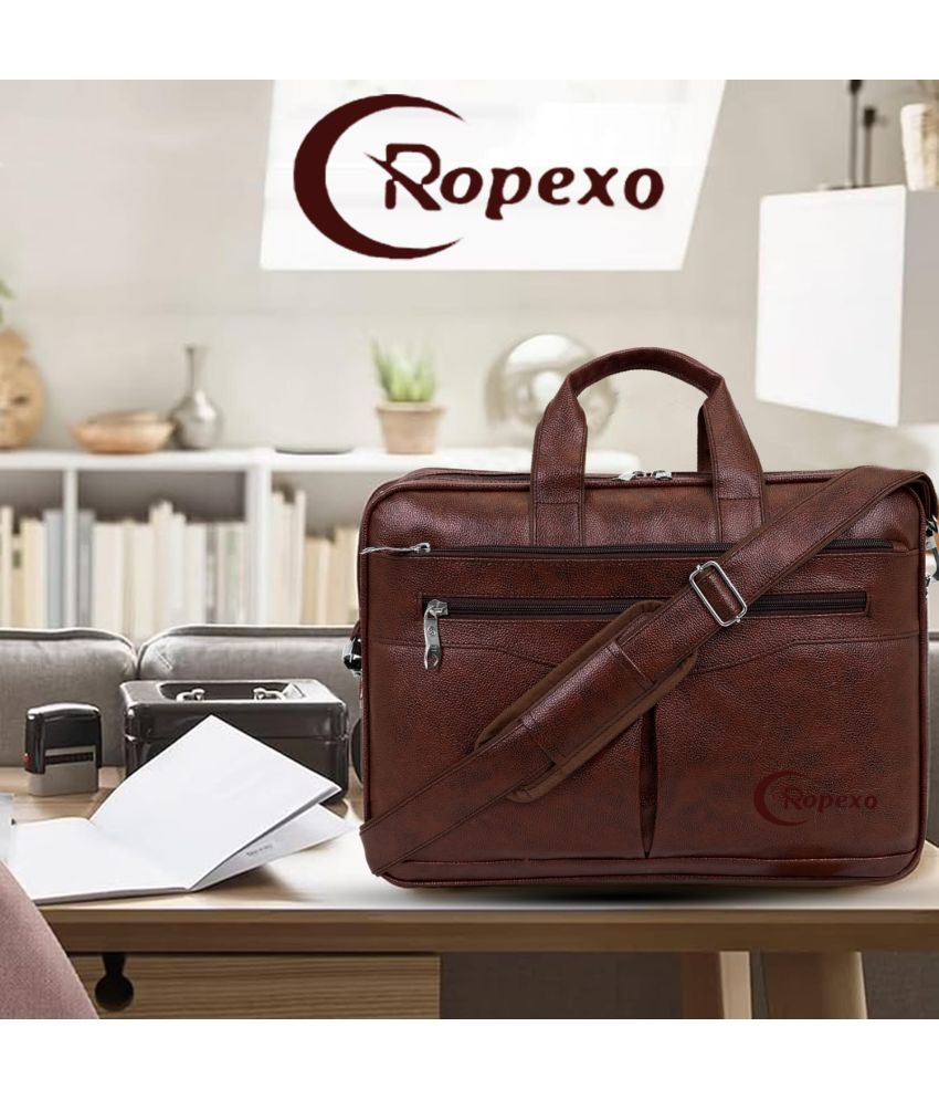     			Ropexo Brown Solid Messenger Bag